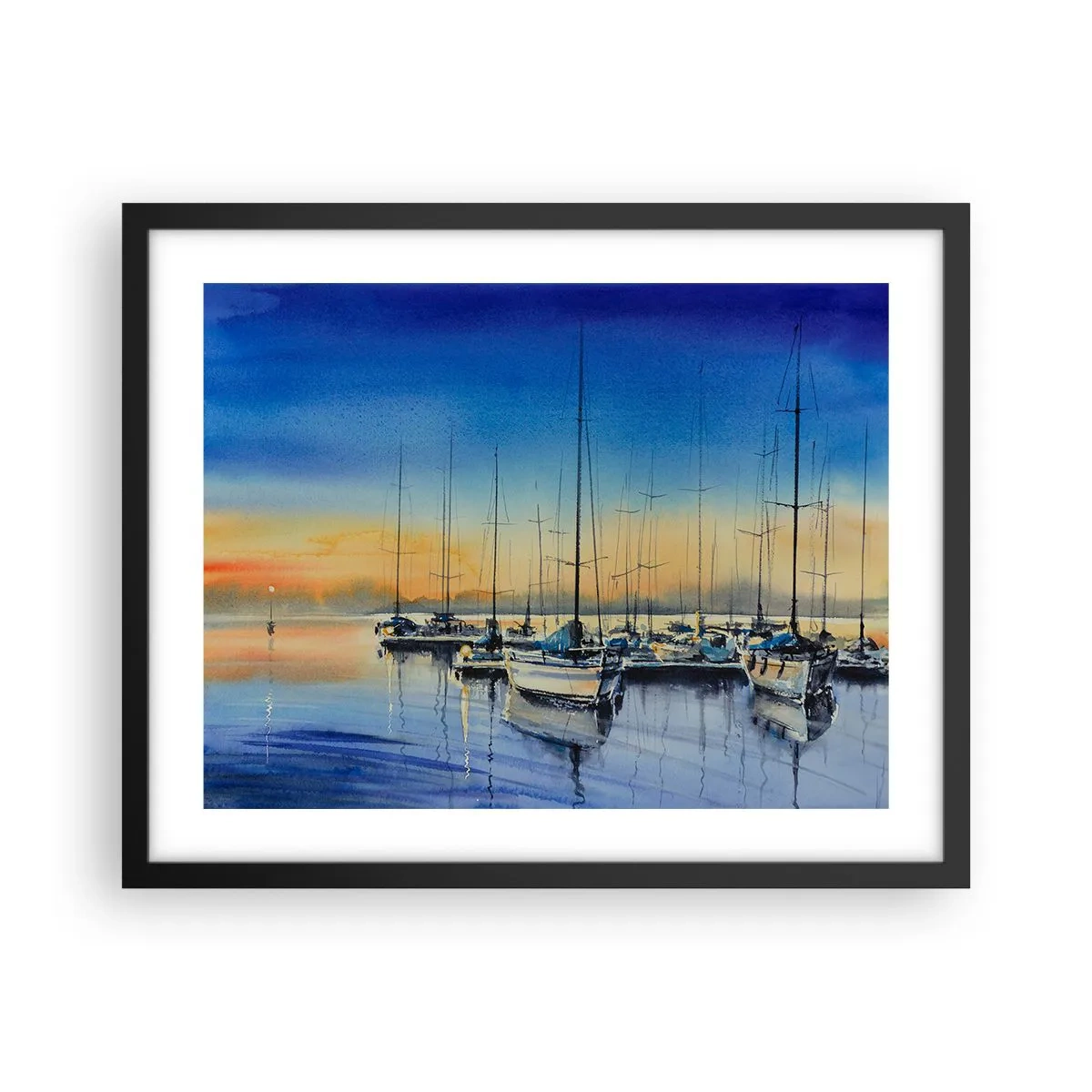 Affiche dans un cadre noir - Poster - Fin d'une belle journée - 50x40 cm