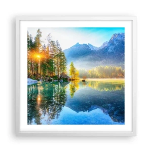 Affiche dans un cadre blanc - Poster - Majesté et douceur - 50x50 cm