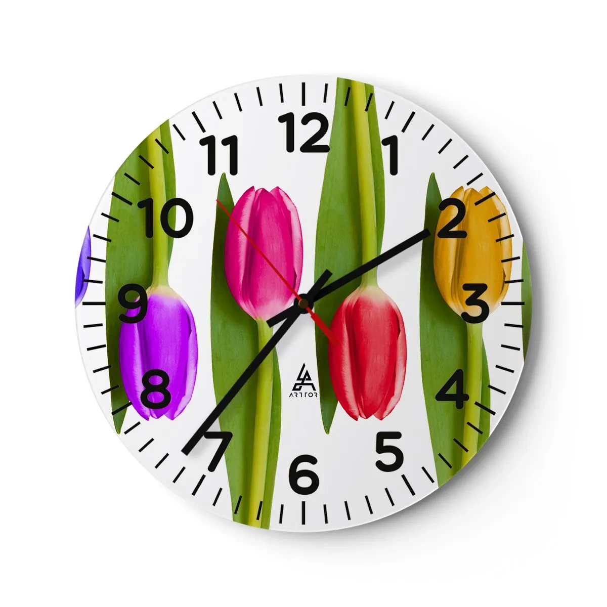 Horloge murale - Pendule murale - Composition arc-en-ciel - 40x40 cm