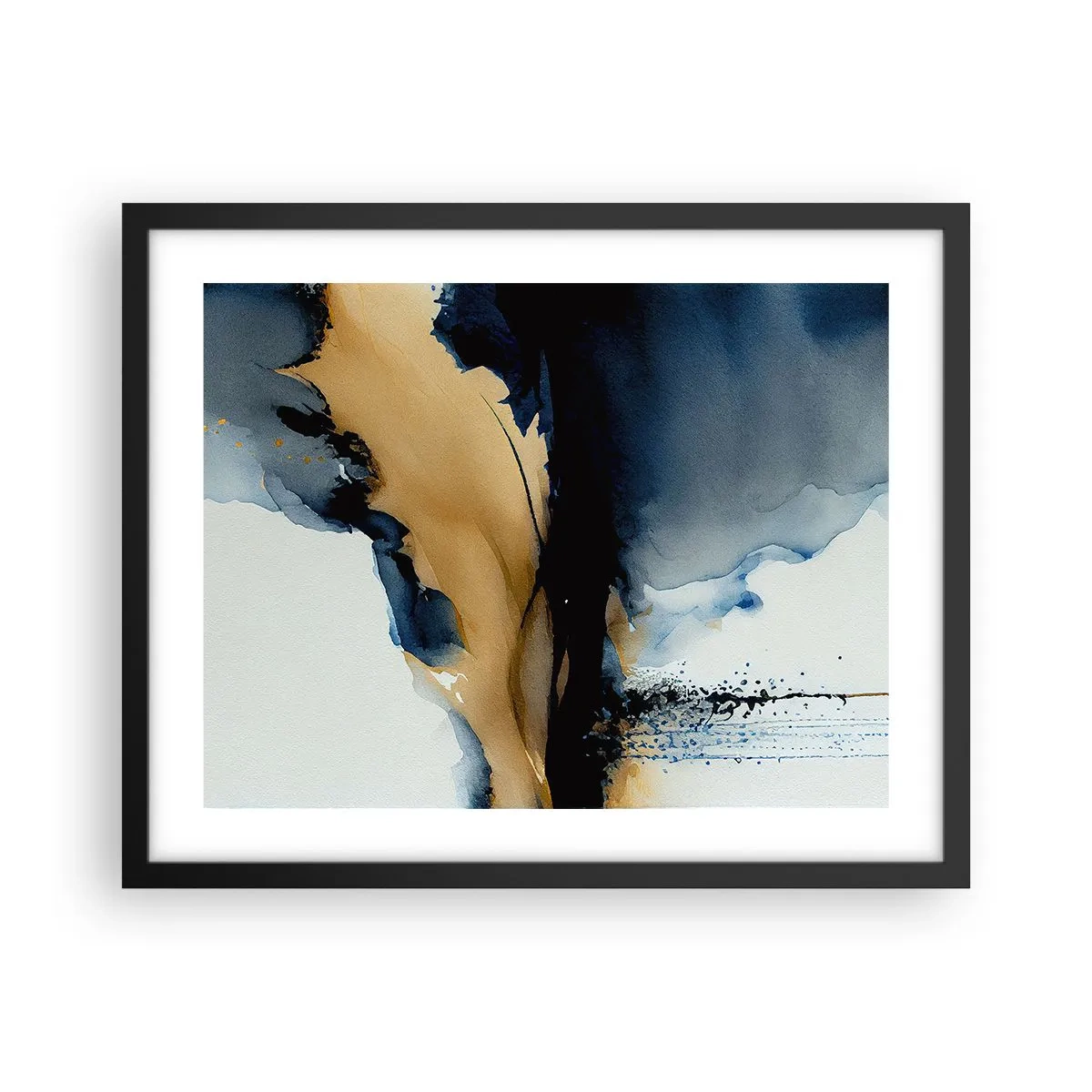 Affiche dans un cadre noir - Poster - Derrière le rideau - 50x40 cm