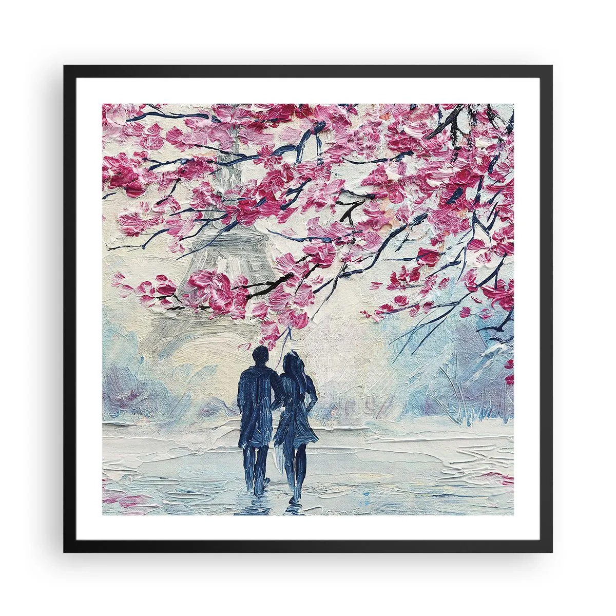 Affiche dans un cadre noir - Poster - Ballade romantique - 60x60 cm