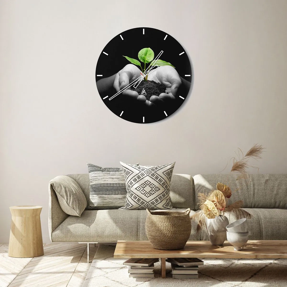 Horloge murale - Pendule murale - J'aime la nature, je la protège - 30x30 cm