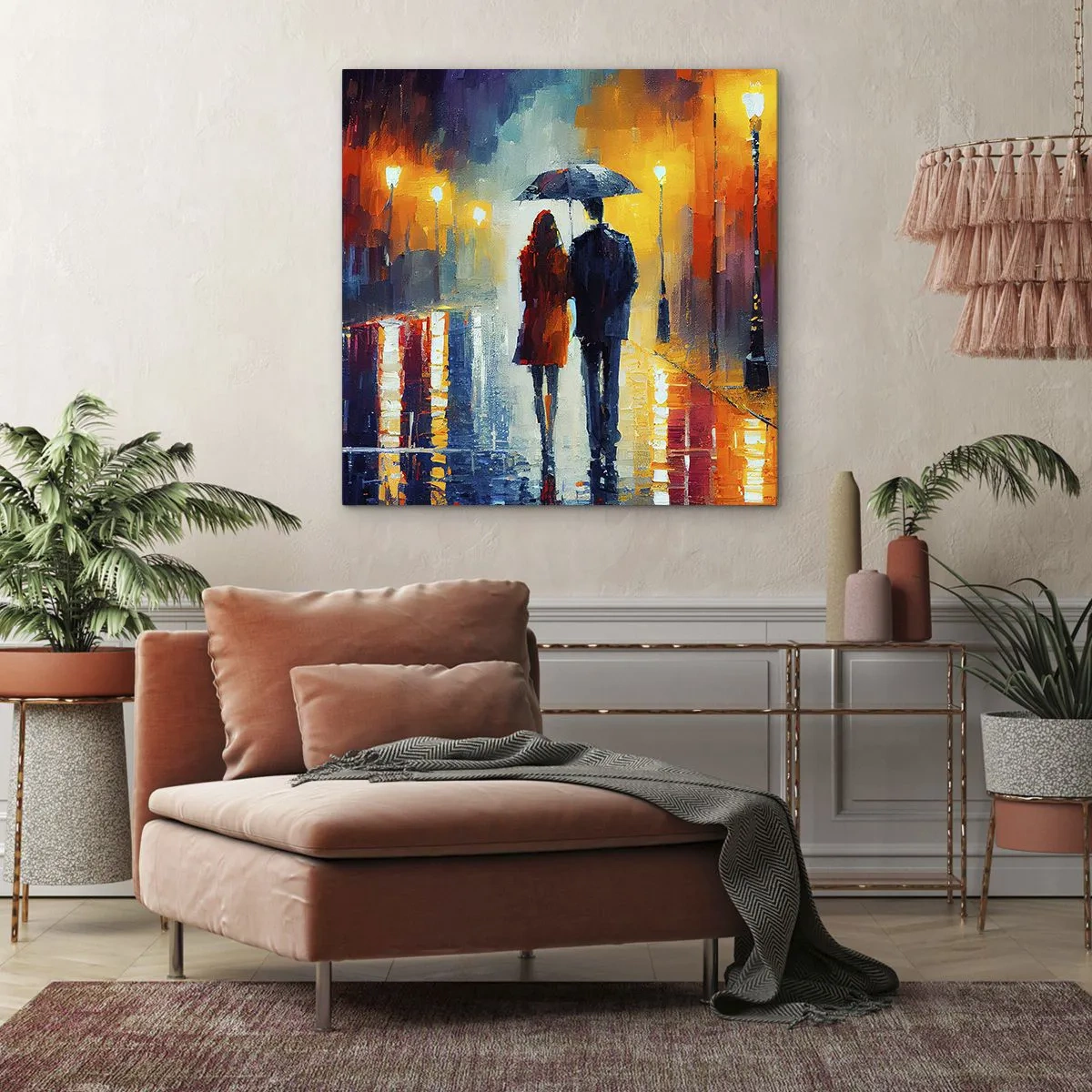 Impression sur toile - Image sur toile - Ensemble – une nuit colorée - 40x40 cm