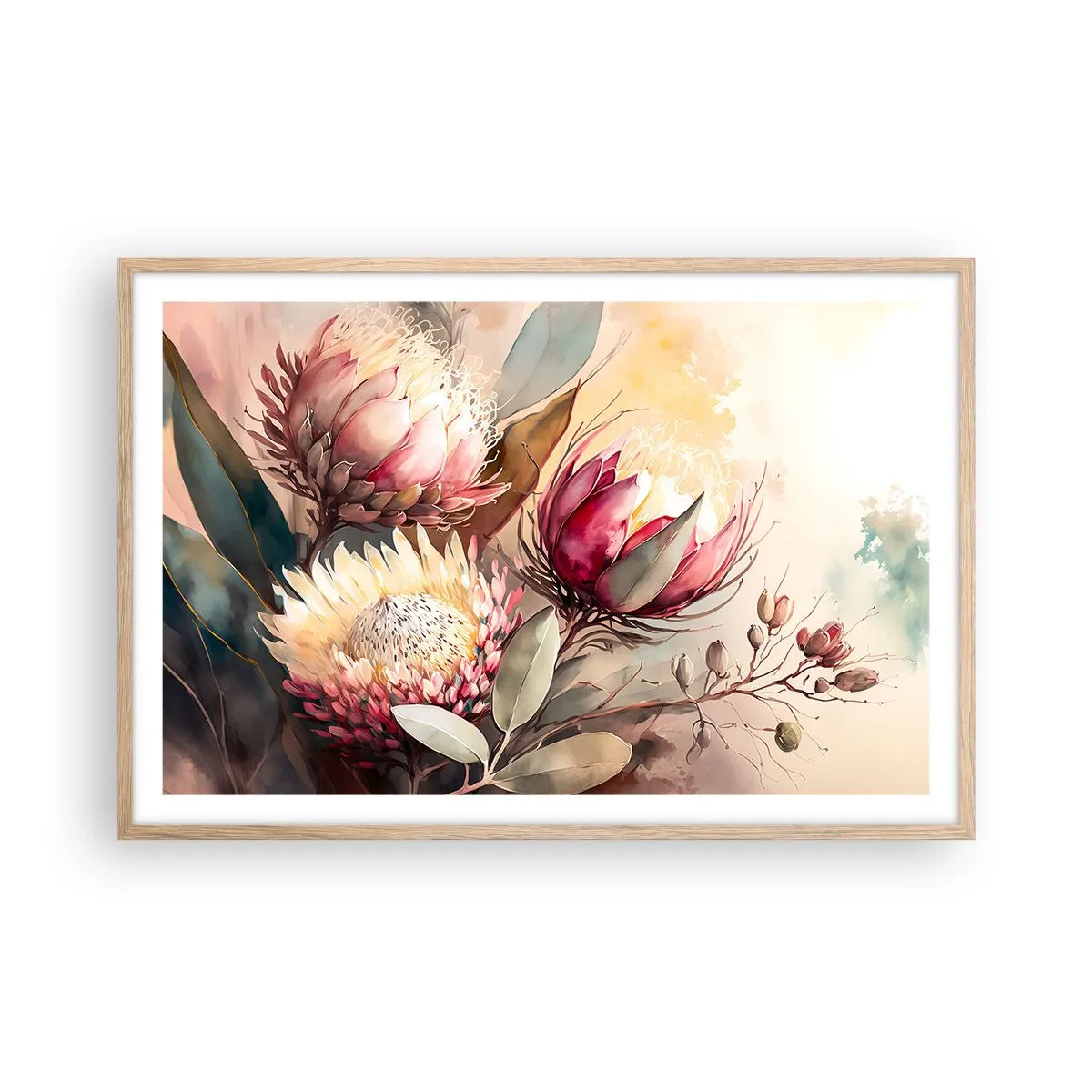 Affiche dans un chêne clair - Poster - De profil et de face - 91x61 cm