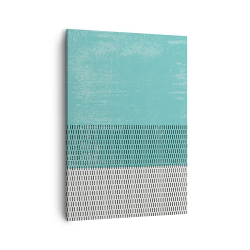 Impression sur toile - Image sur toile - Composition géométrique avec turquoise et lignes - 50x70cm - Composition équilibrée - Décoration murale moderne pour le salon et la chambre ARTTOR