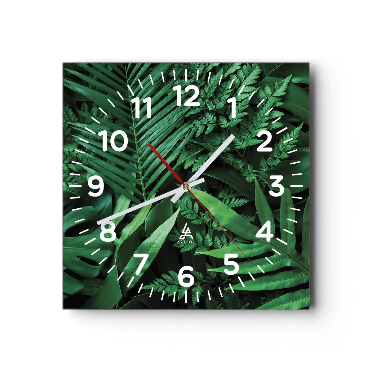 Horloge murale - Pendule murale - Emmitouflé de verdure - 40x40 cm