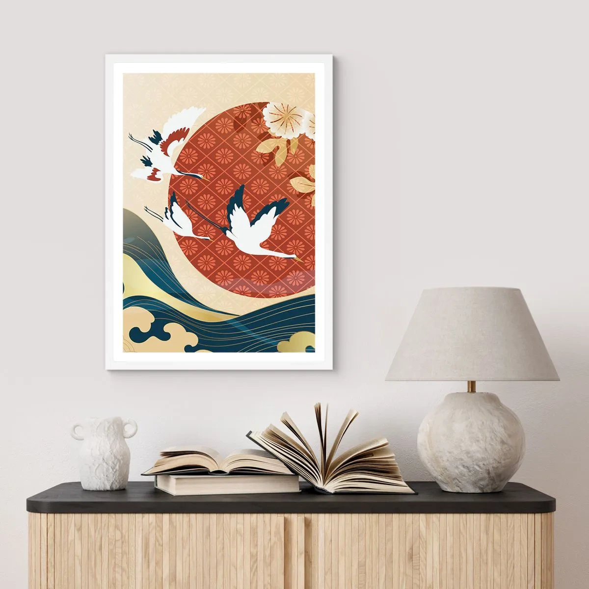 Affiche dans un cadre blanc - Poster - Conte japonnais - 30x40 cm