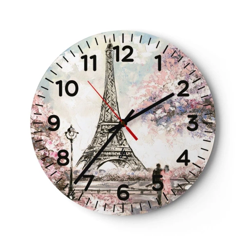 Horloge murale - Pendule murale - Balade d'avril à Paris - 30x30 cm