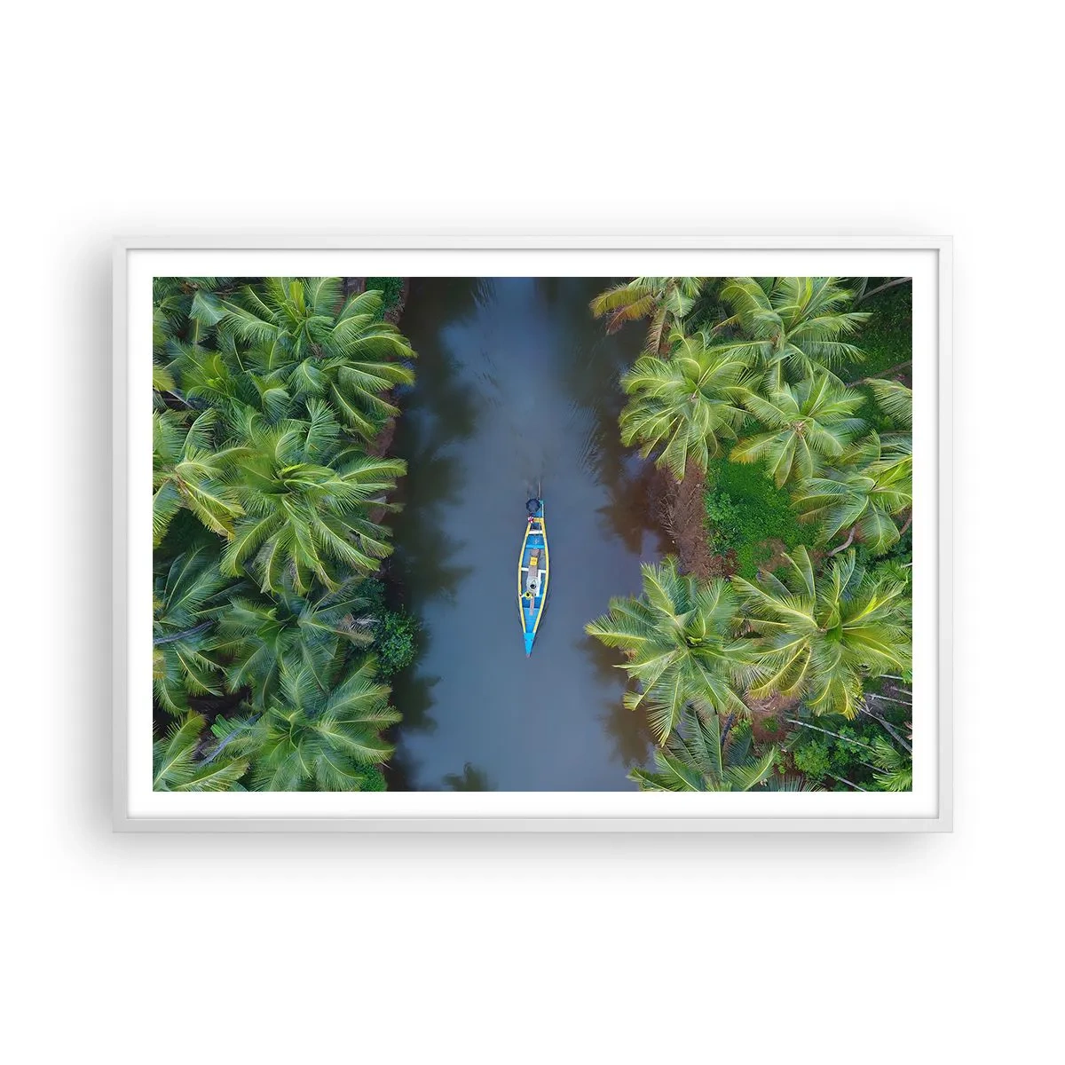 Affiche dans un cadre blanc - Poster - Sur un sentier tropical - 100x70 cm