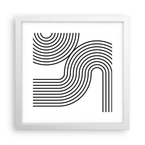 Affiche dans un cadre blanc - Poster - En plein virage - 30x30 cm