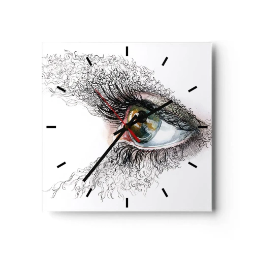 Horloge murale - Pendule murale - Un œil artistique avec un iris jaune-vert et des détails complexes. - 30x30cm - Regarde droit dans l'âme - Décoration murale moderne pour le salon et la chambre ARTTOR