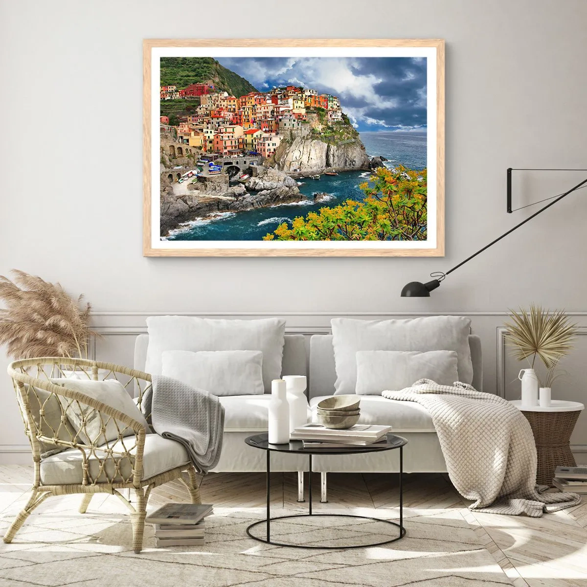 Affiche dans un chêne clair - Poster - Un groupe embrassant les rochers - 50x40 cm