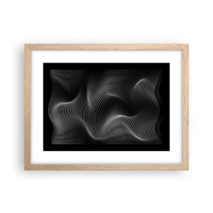 Affiche dans un chêne clair - Poster - Danse de lumière dans l'espace - 40x30 cm