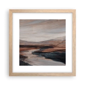 Affiche dans un chêne clair - Poster - Une vallée tranquille - 30x30 cm