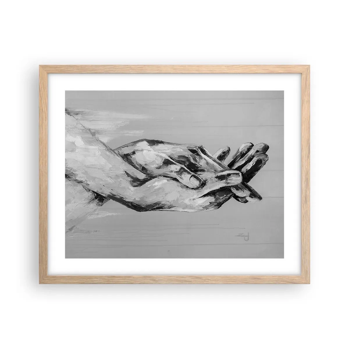 Affiche dans un chêne clair - Poster - Début... - 50x40 cm