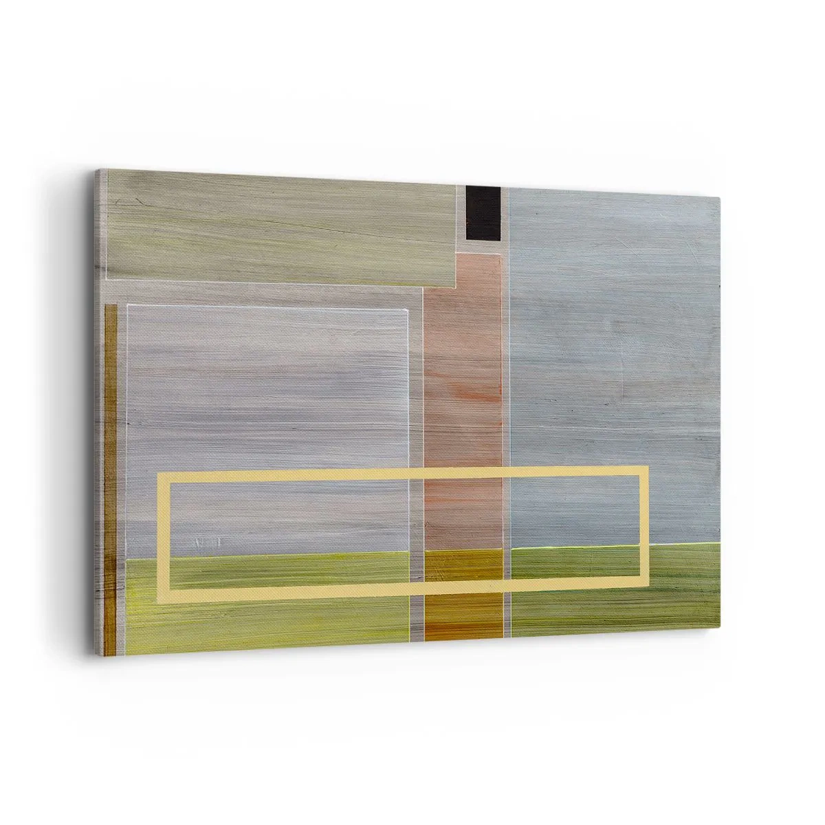 Impression sur toile - Image sur toile - Composition géométrique aux couleurs pastel avec des rectangles - 120x80cm - Simple et calme - Décoration murale moderne pour le salon et la chambre ARTTOR