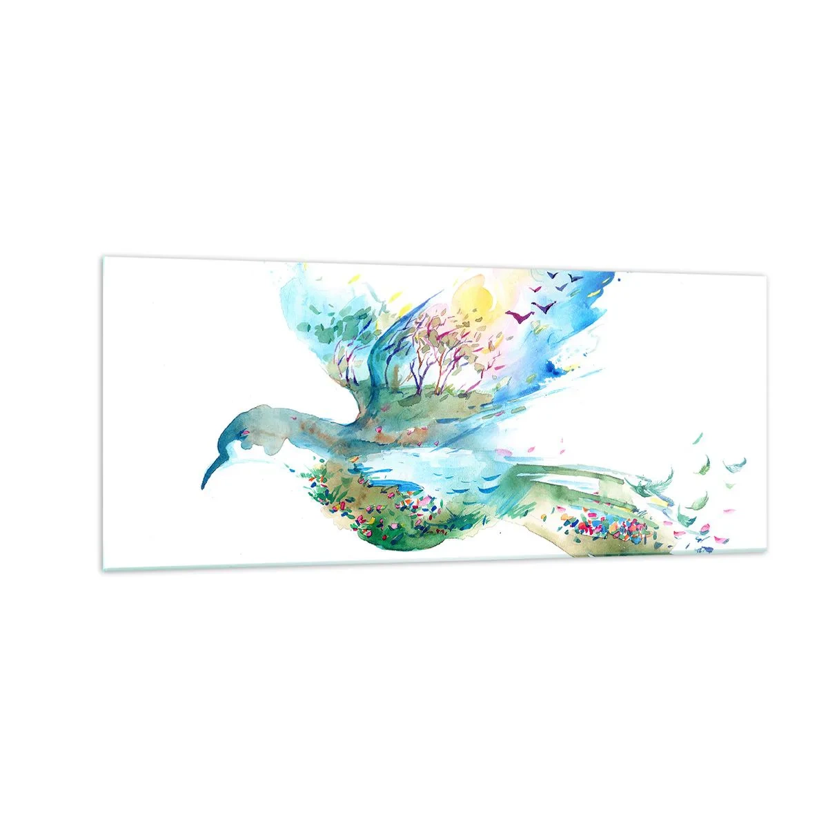 Impression sur verre - Image sur verre - Sur les ailes de la nature - 100x40 cm