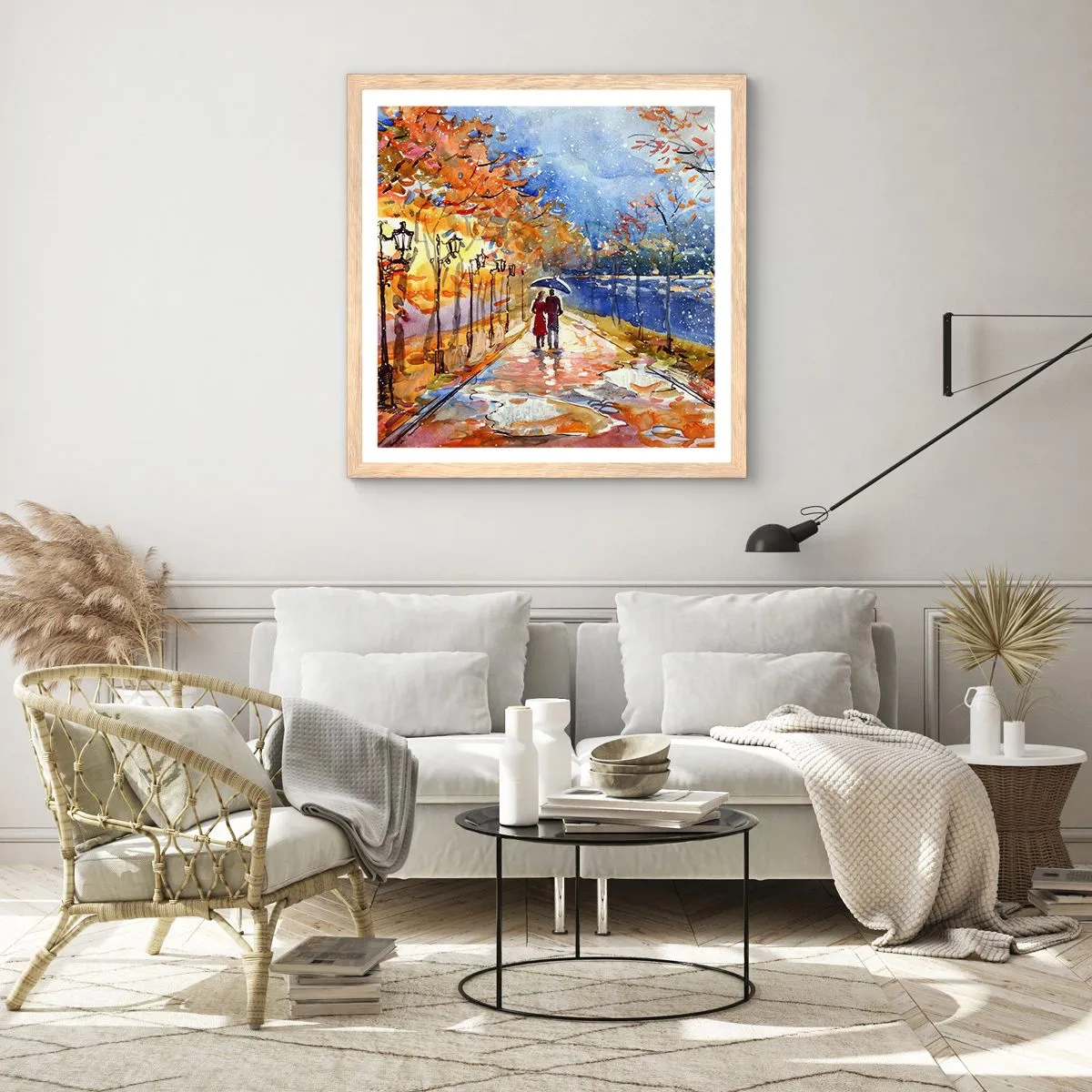 Affiche dans un chêne clair - Poster - Ensemble jusqu'au bout du temps - 40x40 cm