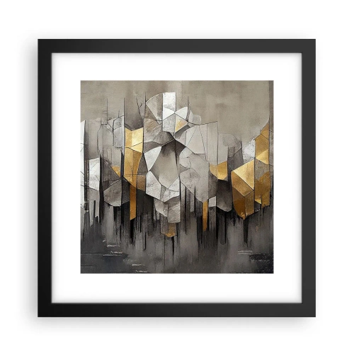 Affiche dans un cadre noir - Poster - Composition de glace et de lumière - 30x30 cm