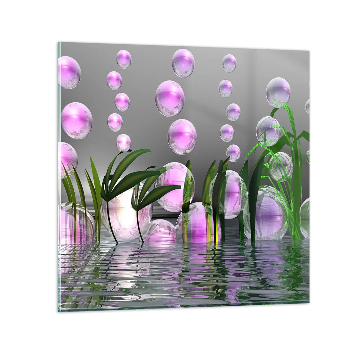 Impression sur verre - Image sur verre - Une composition réfléchissante de légèreté et de vie - 60x60 cm