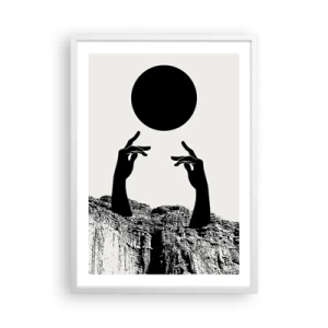 Affiche dans un cadre blanc - Poster - Composition surréaliste : le soleil et le reste - 50x70 cm