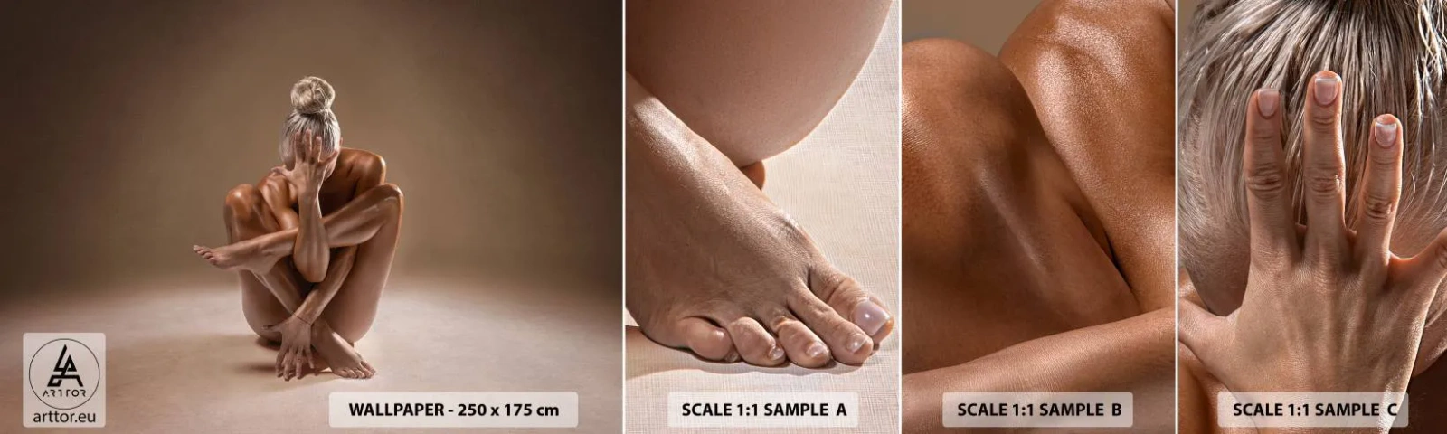 Échantillon De Papier Peint Standard Eco - Unité du corps et de l'âme - Corps, Femme, Modèle - 100x30 cm