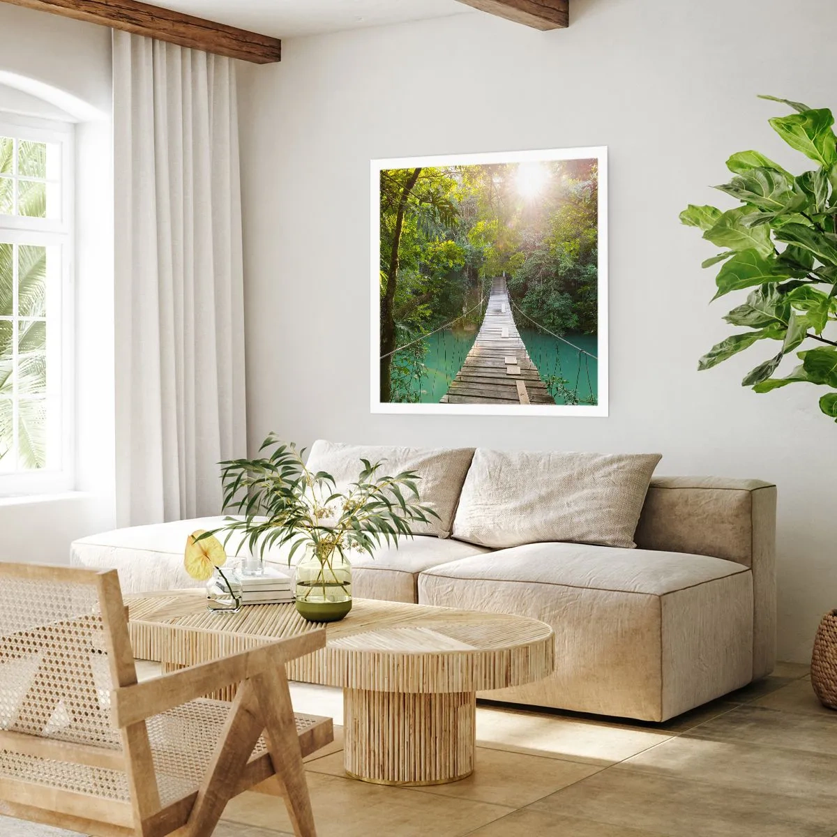 Affiche - Poster - De l'eau azur à la forêt azur - 50x50 cm