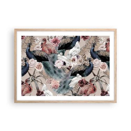 Affiche dans un chêne clair - Poster - Dans un jardin de palace - 70x50 cm