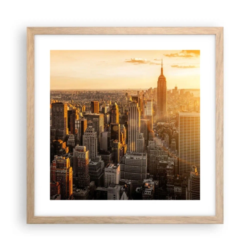 Affiche dans un chêne clair - Poster - Grandir au soleil - 40x40 cm