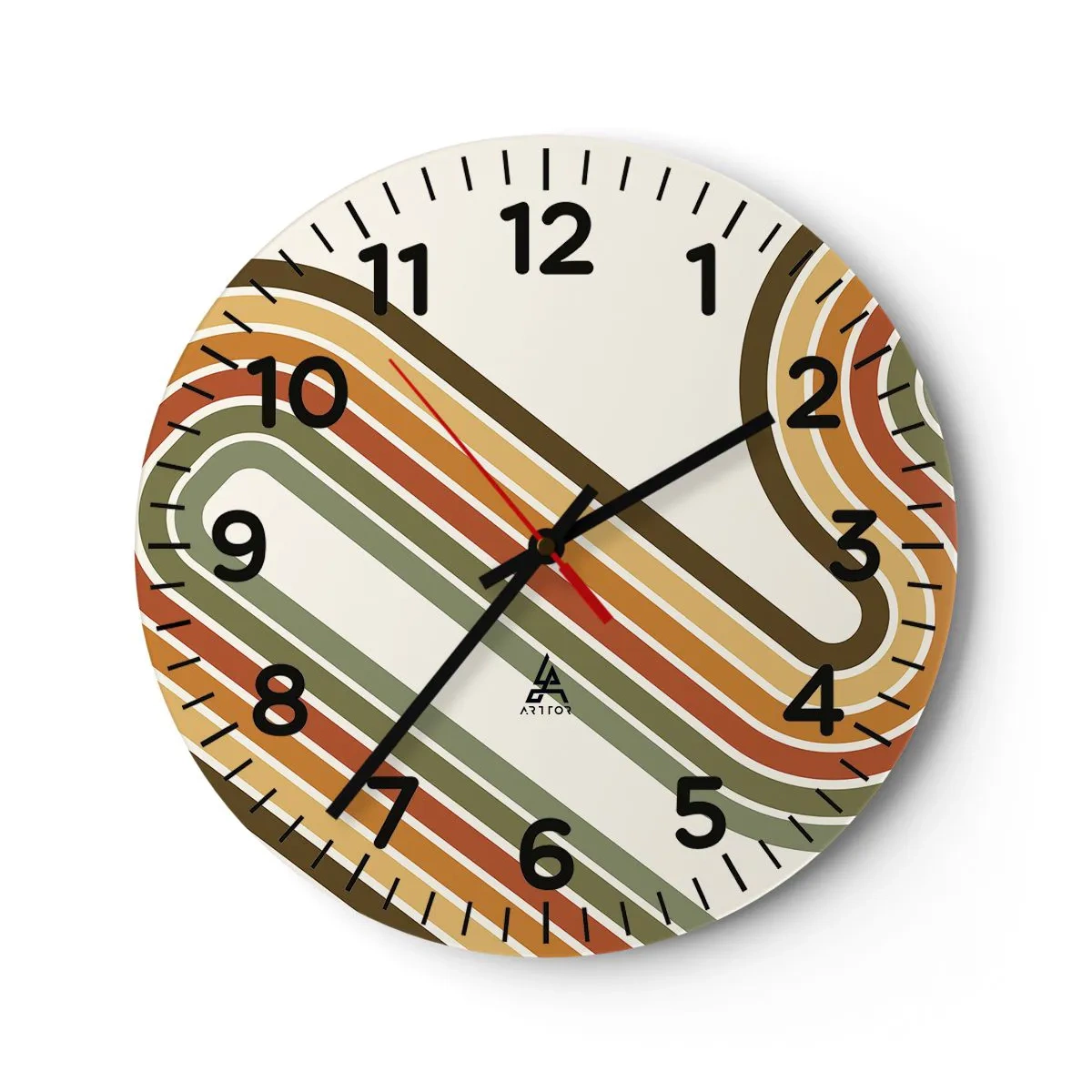 Horloge murale - Pendule murale - En zig zag vers le but - 30x30 cm