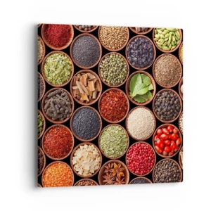 Impression sur toile - Image sur toile - Toutes les saveurs du monde - 40x40 cm