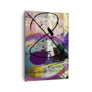 Impression sur toile - Image sur toile - Un motif abstrait coloré avec des lignes et des formes dynamiques. - 70x100cm - Vous pouvez aller tout droit ou autour - Décoration murale moderne pour le salon et la chambre ARTTOR