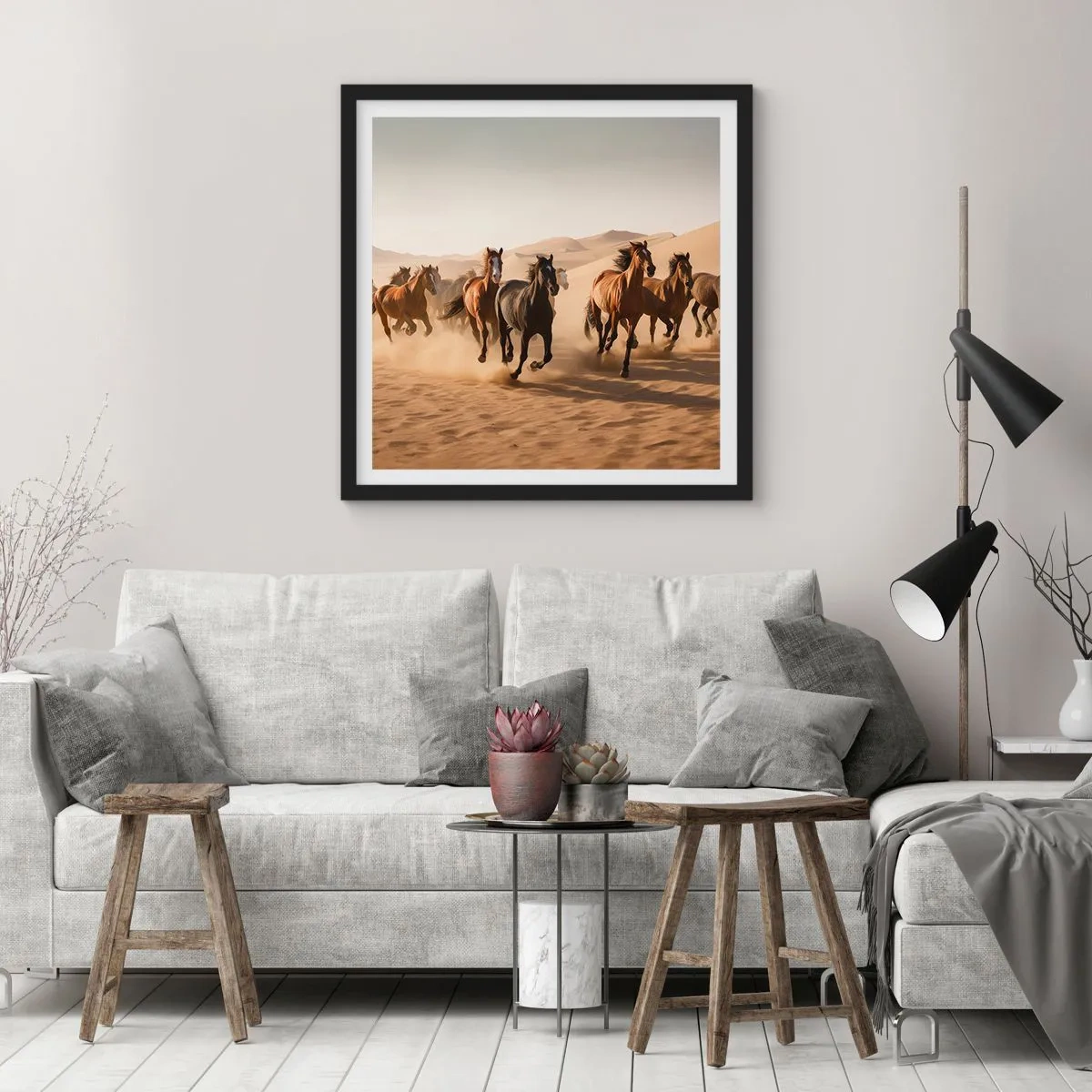 Affiche dans un cadre noir - Poster - Libre comme le vent - 50x50 cm