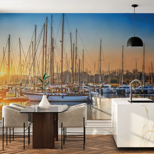 Papier Peint Photo Premium Sand - Le vent aussi doit dormir - Paysage, Marina, Voilier - 400x280 cm