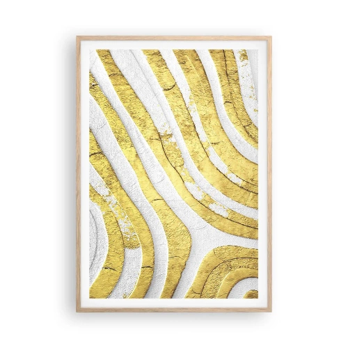 Affiche dans un chêne clair - Poster - Composition en blanc et or - 70x100 cm