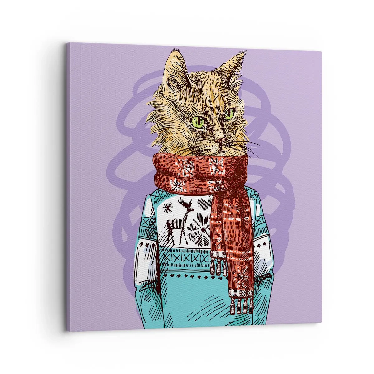 Impression sur toile - Image sur toile - Le chat, pas uniquement dans les chaussures - 60x60 cm