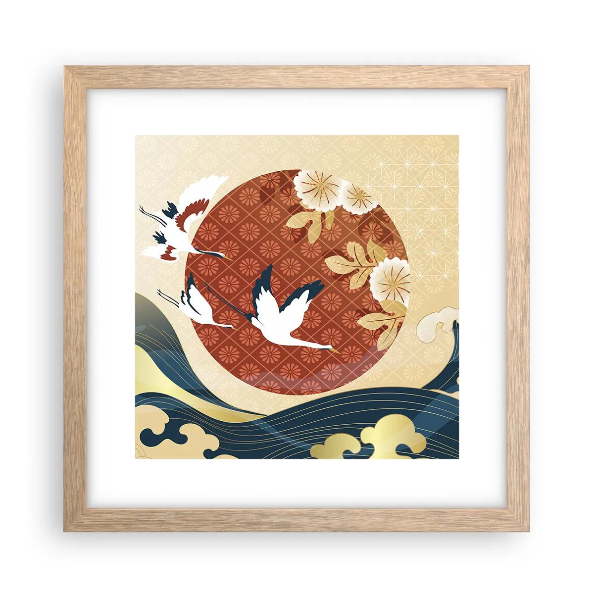 Affiche dans un chêne clair - Poster - Conte japonnais - 30x30 cm
