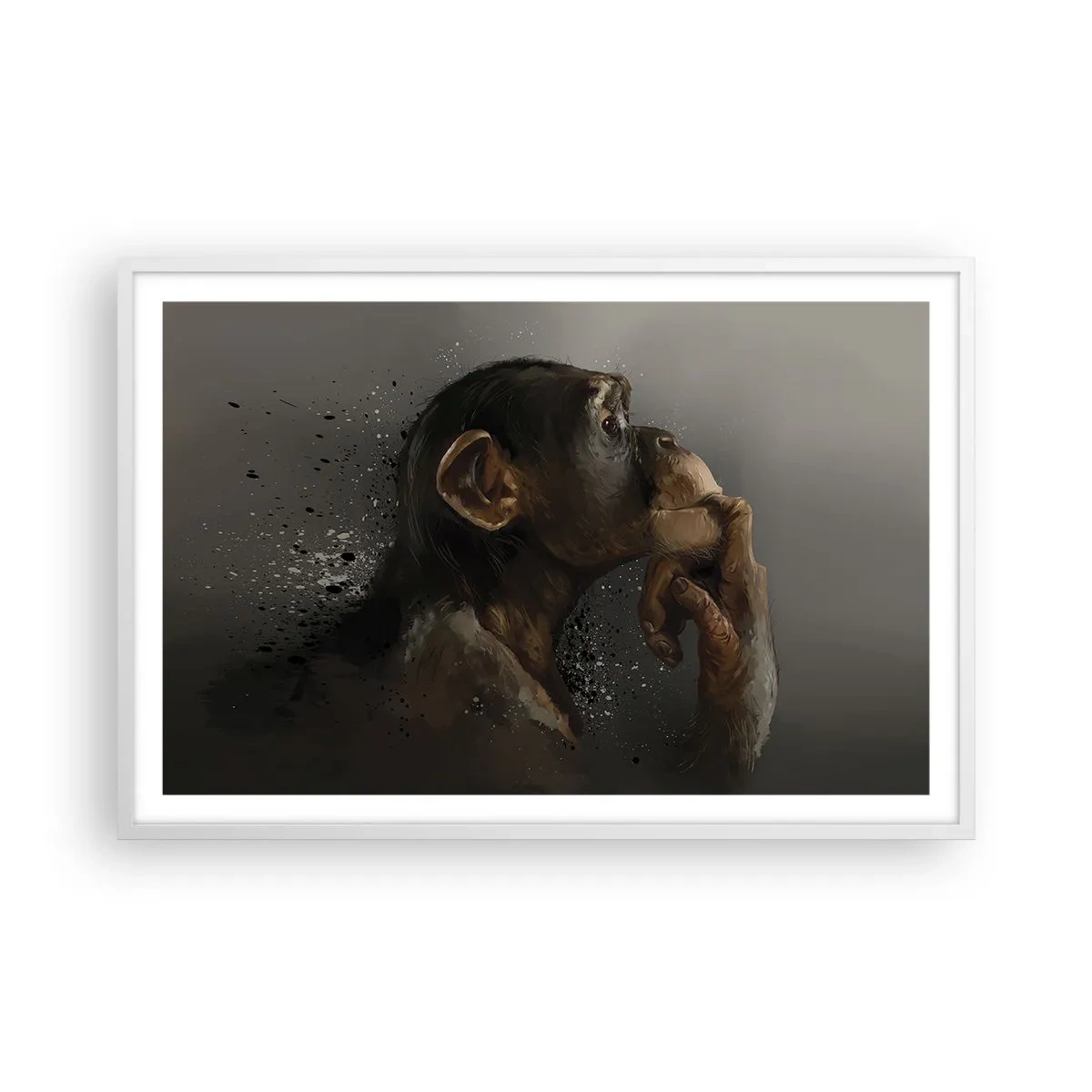 Affiche dans un cadre blanc - Poster - Certainement un penseur - 91x61 cm