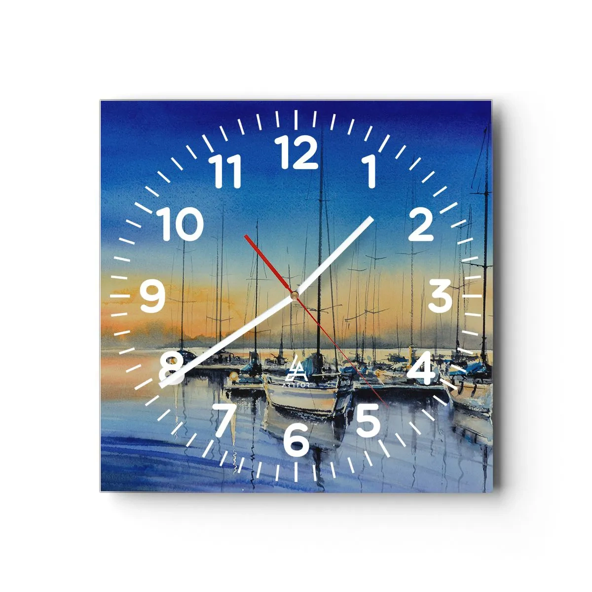 Horloge murale - Pendule murale - Fin d'une belle journée - 30x30 cm