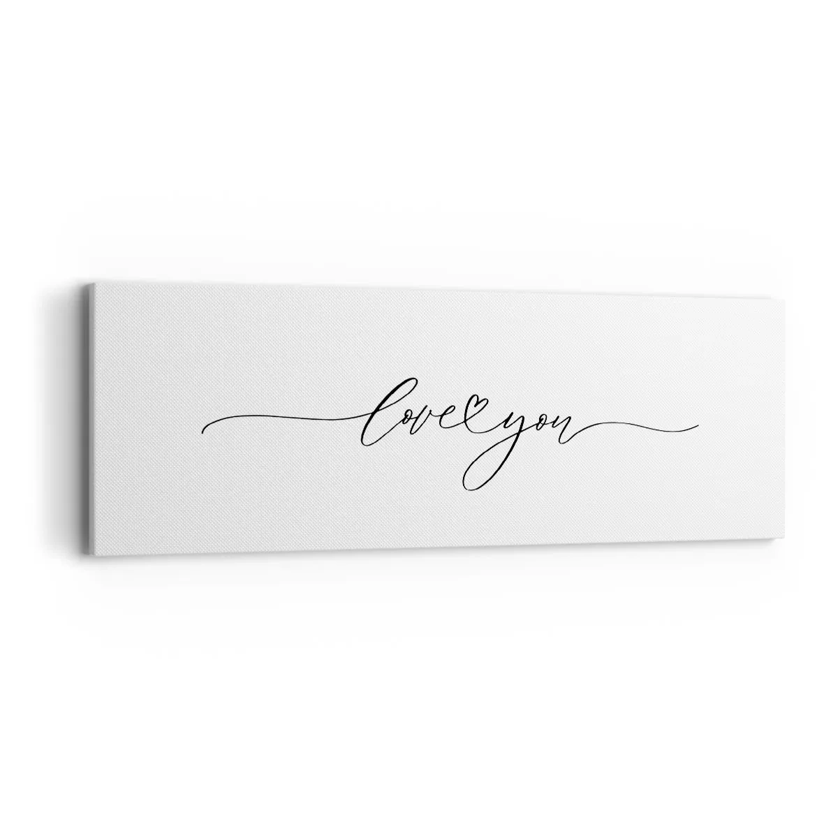 Impression sur toile - Image sur toile - Noir sur blanc - 90x30 cm