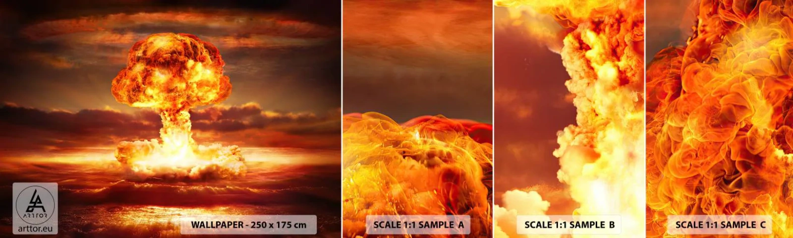 Échantillon De Papier Peint Standard Eco - Et la fin viendra - Bombe atomique, Militaire, Graphique - 100x30 cm