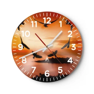 Horloge murale - Pendule murale - Aimer le monde comme les oiseaux - 30x30 cm