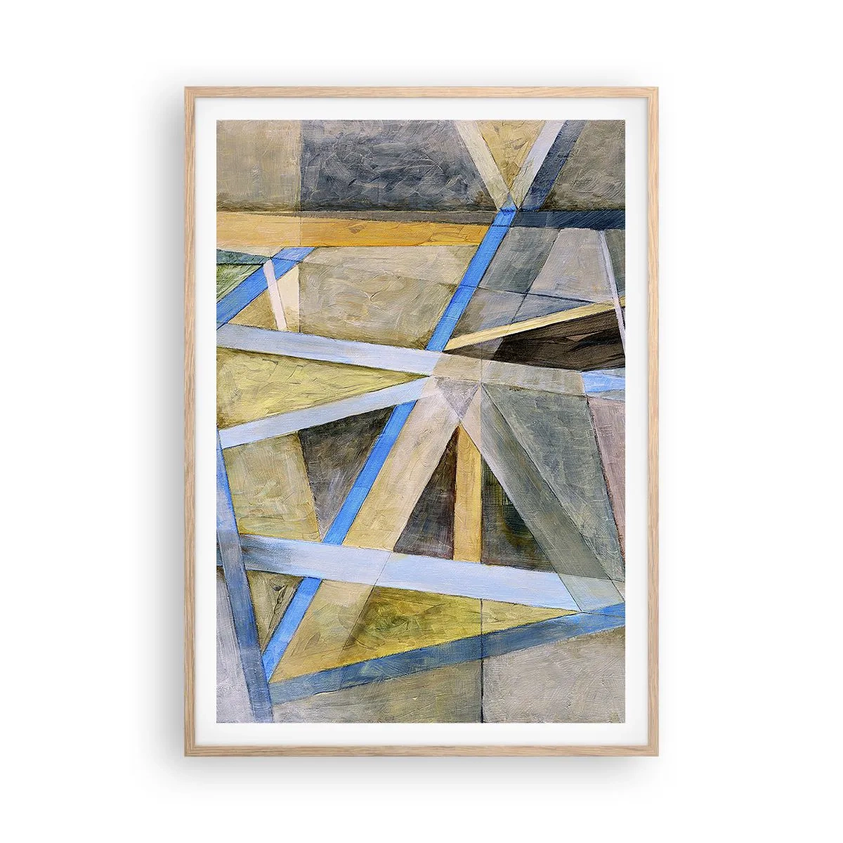 Affiche dans un chêne clair - Poster - Tout droit ou en diagonale ? - 70x100 cm