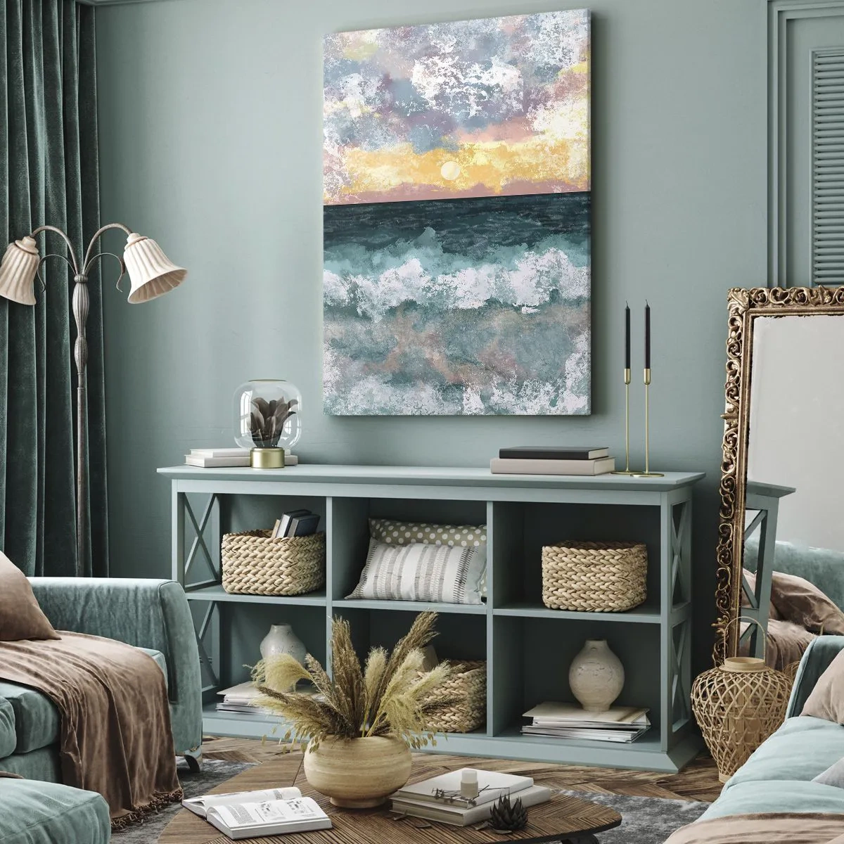 Impression sur toile - Image sur toile - Eau, lumière, air - 55x100 cm