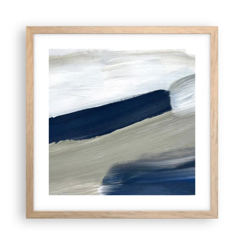 Affiche dans un chêne clair - Poster - Rencontre avec la blancheur - 40x40 cm