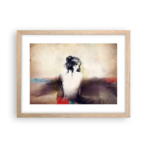 Affiche dans un chêne clair - Poster - Lignes lisses, formes ovales - 40x30 cm