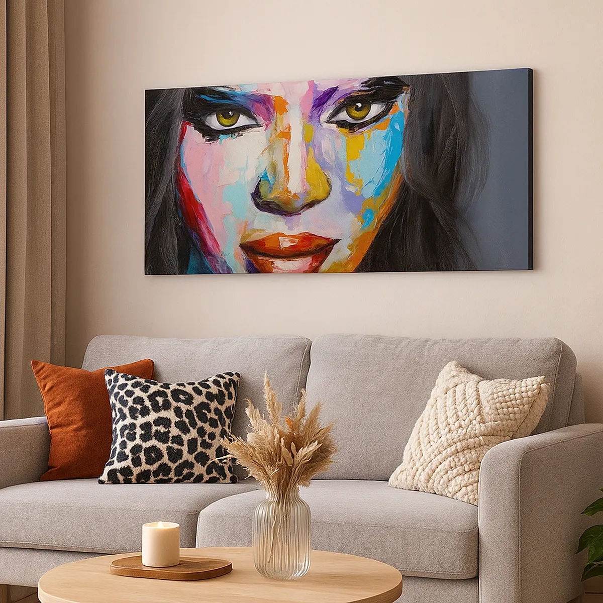 Impression sur toile - Image sur toile - Il est impossible de le quitter les yeux - 30x30 cm