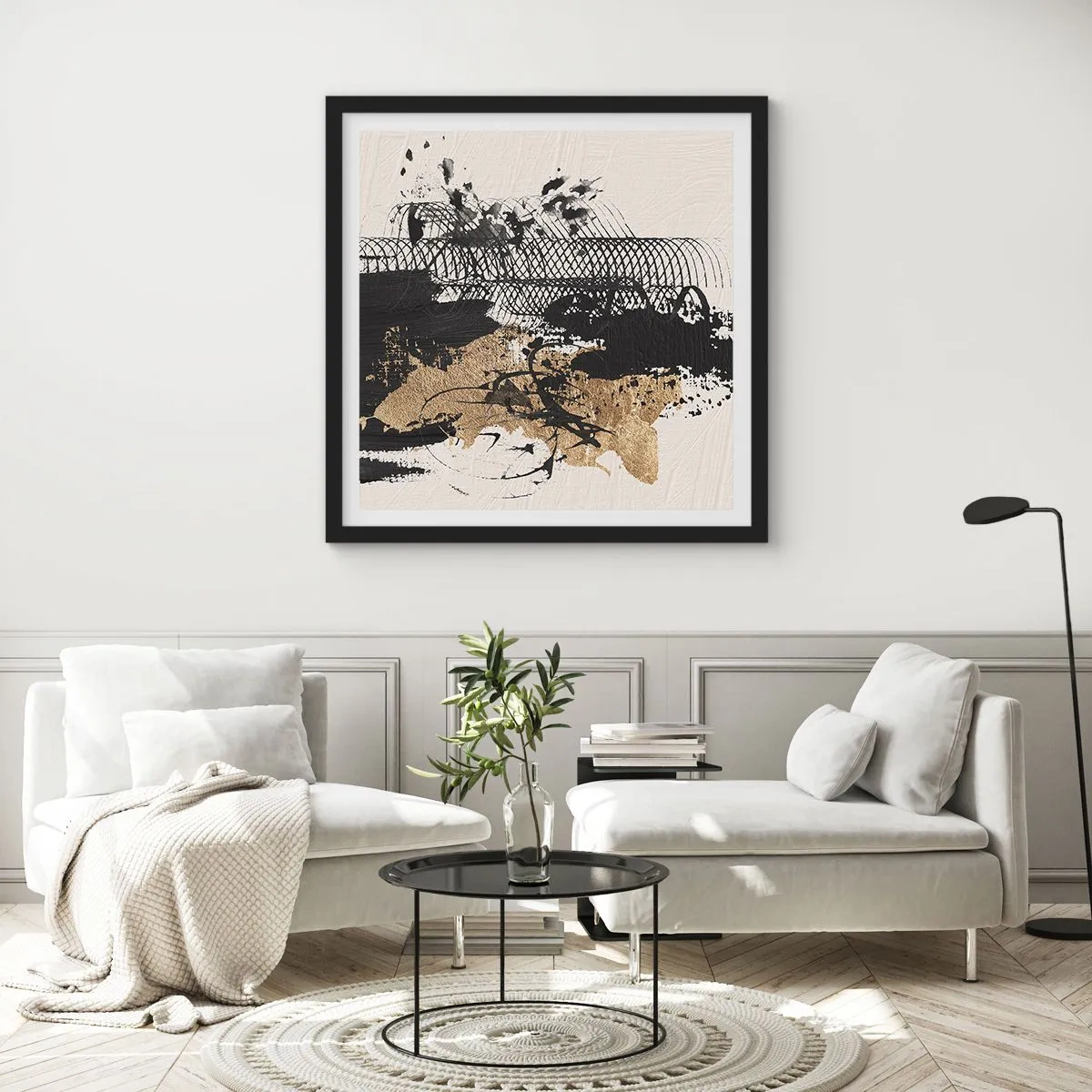 Affiche dans un cadre noir - Poster - Composer avec passion - 30x30 cm