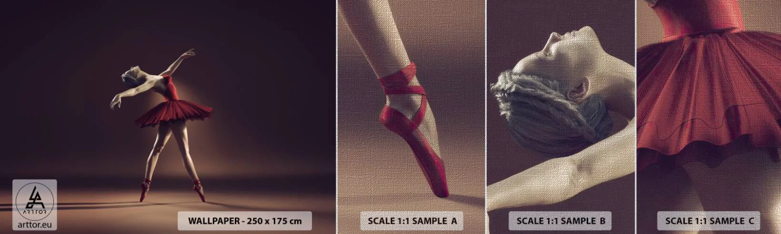 Échantillon de Papier Peint Premium Canvas - Une danseuse étoile - Ballerine, Danse, Ballet - 100x30 cm