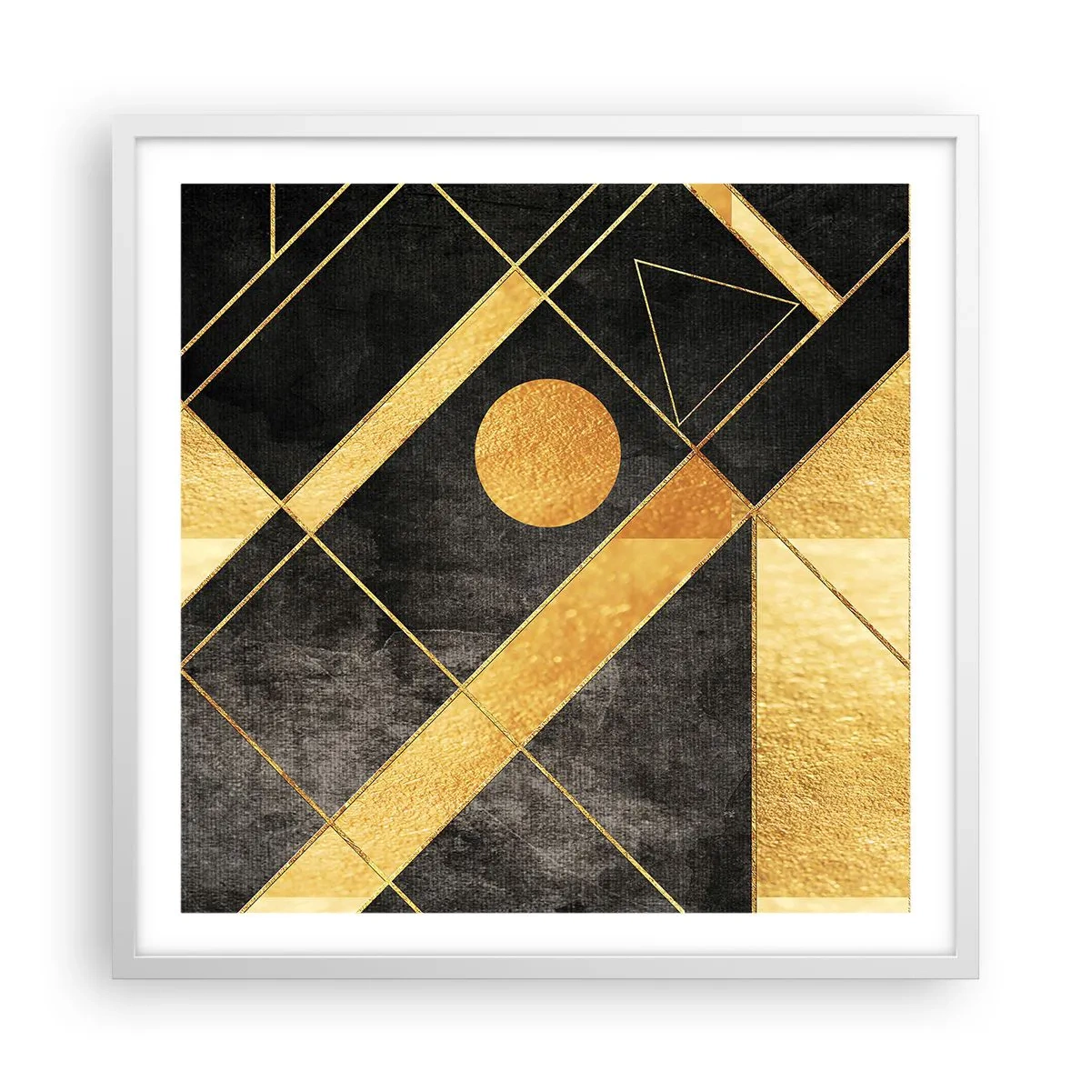 Affiche dans un cadre blanc - Poster - Soleil du désert - 60x60 cm